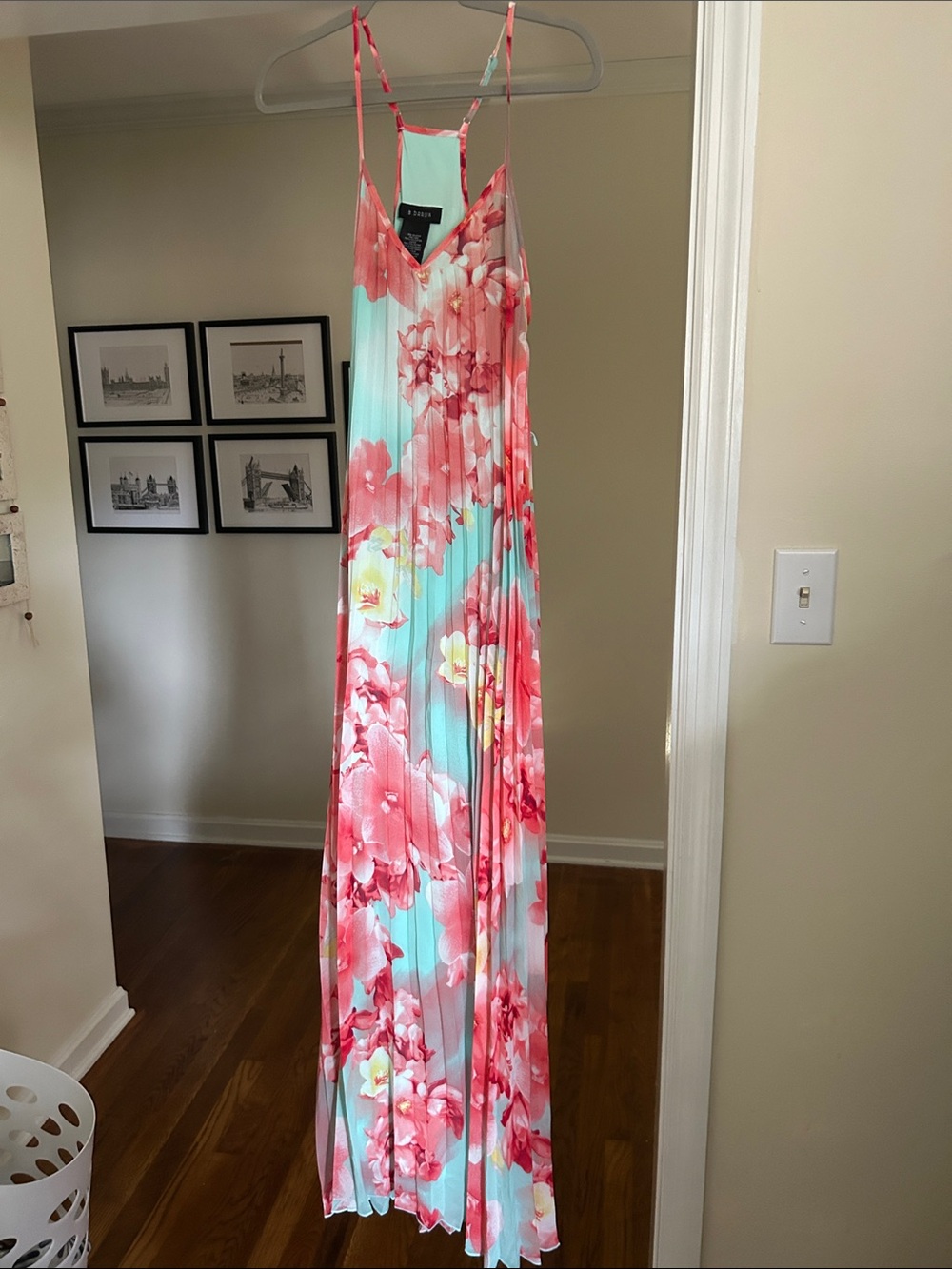 B. Darlin Coral and Aqua Floral Sundress